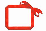red ribbon bow frame with copy space for your text