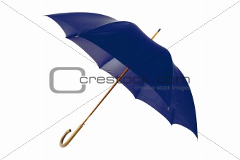 dark blue umbrella isolated on the white background