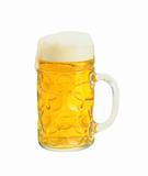 Fresh beer in a glass isolated on white background