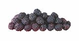 Sweet blackberries bonbons on white background