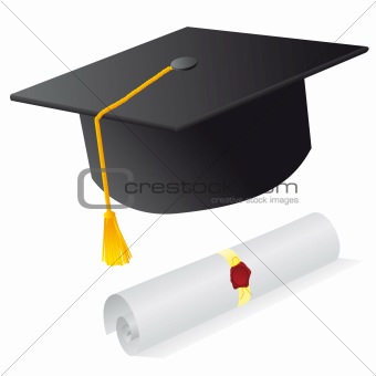 Cap and diploma for the student