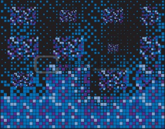 The blue squares on a black background
