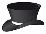 Black hat with a white ribbon