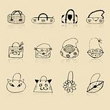 Collection of bags, sketch drawing for your design