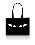 Funny black shopping bag with eyes