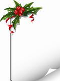 Christmas background: paper decorated with holly