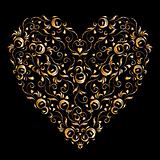 Heart shape, floral ornament for your design 