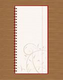 Notebook open page design on wooden background 