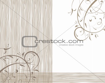 Floral ornament on wooden background 