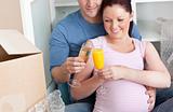 close-up of an adorable couple celebrating pregnancy and removal