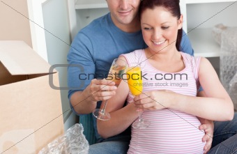 close-up of an adorable couple celebrating pregnancy and removal