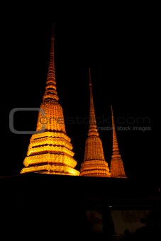 Pagoda at night.