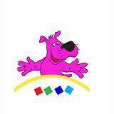 violet dog. Vector illustration