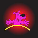 violet dog. Vector illustration