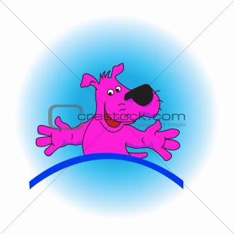  violet dog. Vector illustration