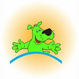colourful green puppy. Vector illustration