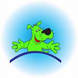 colourful green puppy. Vector illustration
