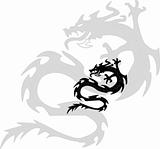 black silhouette of dragon.Vector illustration