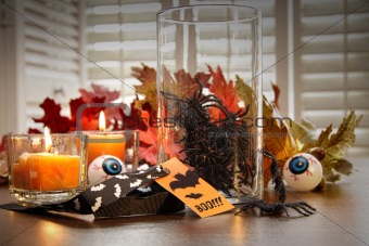 Halloween decorations with candles 