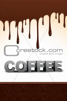 coffee text with dripping chocolate