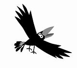 vector drawing ravens  on white background