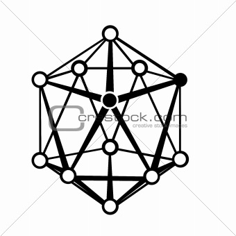 vector silhouette of the molecule on white background