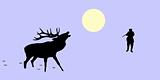 vector illustration of the huntsman and deer