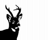 silhouette of the deer on white background