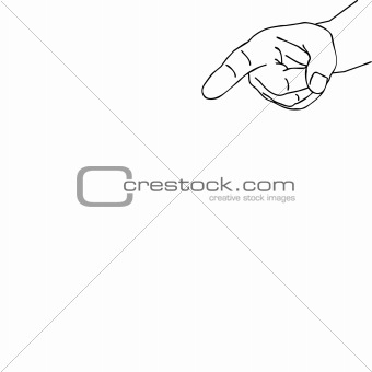 vector silhouette hand on white background