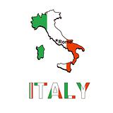 Italy map in the form of the Italian flag. Vector illustration