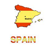 Spain map in the form of the Spanish flag. Vector illustration