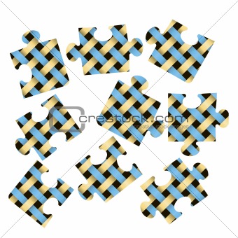 Puzzle from abstract tapes. Vector illustration