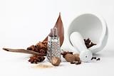 Spices, grater and mortar