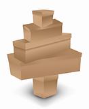 Christmas tree made of box. Vector illustration