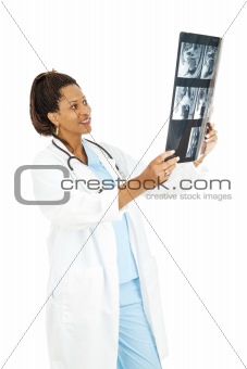 Female Doctor with CT Scan