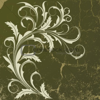 Background  with  green  branch 