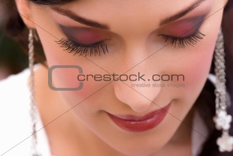 eyelash setup by makeup artist