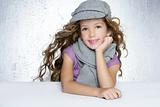 winter cap wool scarf litle fashion girl wind on hair
