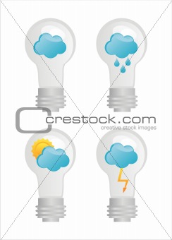 eco lamps with clouds