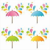 umbrellas with splashes