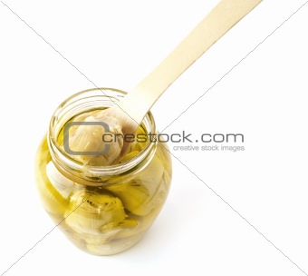Jar artichokes in oil 