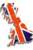 3d map with flag of United Kingdom