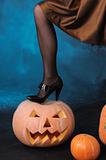 leg on pumpkin