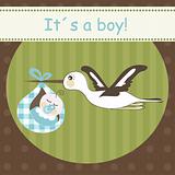 New baby arrival card, vector