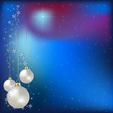 Christmas greeting with nacreous balls