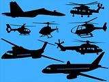 airplanes and helicopters