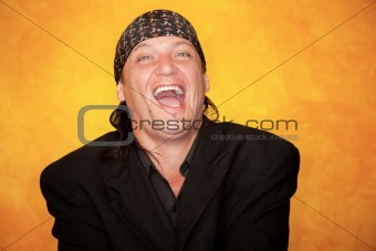Handsome Mixed Race Man Laughing