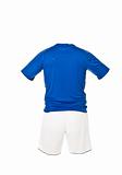 Blue football shirt with white shorts