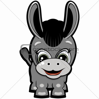 Little donkey - smiling cartoon for your design