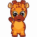 Little Giraffe - smiling cartoon for your design